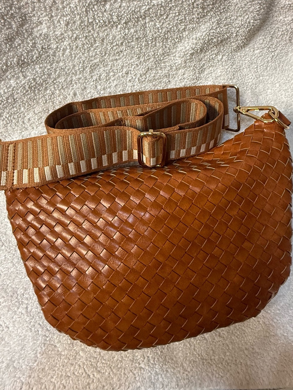 Pretty Simple Westlyn Woven Bum Bag in Brown with Removable Adjustable Strap - Picture 2 of 3
